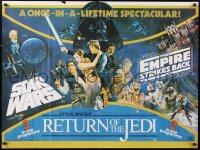6x198 STAR WARS TRILOGY 30x40 style British quad 1983 Empire Strikes Back, Return of the Jedi!