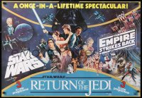 6x199 STAR WARS TRILOGY 28x40 style British quad 1983 Empire Strikes Back, Return of the Jedi!