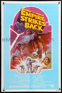 6x106 EMPIRE STRIKES BACK 1sh R1982 George Lucas classic, Tom Jung, ultra rare teal background!