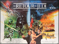 6x171 RETURN OF THE JEDI French 2p 1983 George Lucas classic, different montage art by Michel Jouin