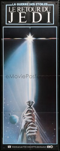 6x173 RETURN OF THE JEDI French door panel 1983 George Lucas, great Tim Reamer lightsaber art!
