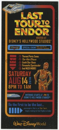 6x256 STAR TOURS promo brochure 2010 Walt Disney World & Star Wars, last tour to Endor!