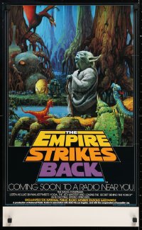 6x122 EMPIRE STRIKES BACK radio poster 1982 cool different art of Yoda by Ralph McQuarrie!