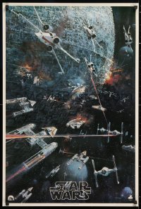 6x076 STAR WARS 22x33 soundtrack poster 1977 George Lucas classic sci-fi epic, John Berkey artwork!