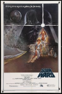 6x008 STAR WARS style A third printing 1sh 1977 George Lucas classic sci-fi epic, art by Tom Jung!