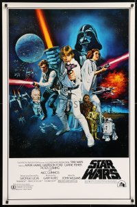 6x014 STAR WARS style C 1sh 1977 George Lucas, Tom Chantrell, ultra-rare printed WITH PG rating!