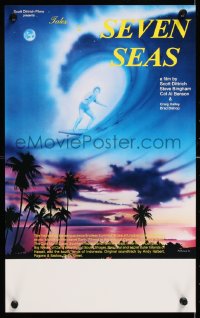 6y093 TALES OF THE SEVEN SEAS Aust special poster 1981 cool surfing image and art of surfer in sky!
