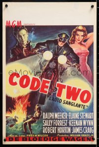 6y095 CODE TWO Belgian 1953 sexy lonely Elaine Stewart seeks romance with Ralph Meeker!
