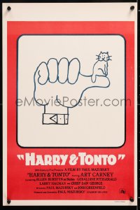 6y103 HARRY & TONTO Belgian 1974 Paul Mazursky, Art Carney, Ellen Burstyn, cat on thumb!