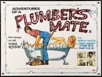6y447 ADVENTURES OF A PLUMBER'S MATE British quad 1978 Christopher Neil w/sexy naked blonde in tub!