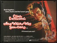 6y453 ANY WHICH WAY YOU CAN British quad 1980 cool artwork of Clint Eastwood & Clyde by Bob Peak!