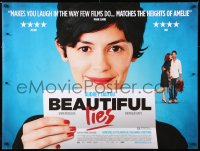 6y457 BEAUTIFUL LIES DS British quad 2011 huge image of pretty Audrey Tautou!