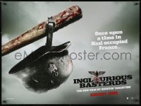 6y487 INGLOURIOUS BASTERDS teaser DS British quad 2009 Tarantino, Nazi helmet on baseball bat!