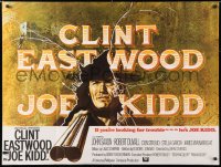 6y488 JOE KIDD British quad 1972 cool art of Clint Eastwood pointing double-barreled shotgun!