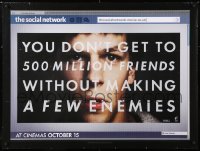 6y513 SOCIAL NETWORK teaser DS British quad 2010 David Fincher, Jesse Eisenberg in Facebook bio!