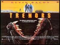 6y526 TREMORS DS British quad 1990 Kevin Bacon, Fred Ward, great sci-fi horror image of monster worm!