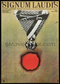 6y218 MEDAL East German 23x32 1981 Jo Fritsche art of cigarette hole under medal!