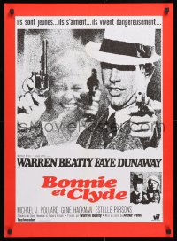 6y804 BONNIE & CLYDE French 22x31 R1980s notorious crime duo Warren Beatty & Faye Dunaway, Ferracci!