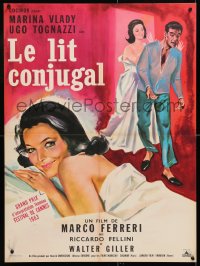 6y812 CONJUGAL BED French 22x30 1963 L'Ape Regina, Ugo Tognazzi, art of sexy Marina Vlady in bed!