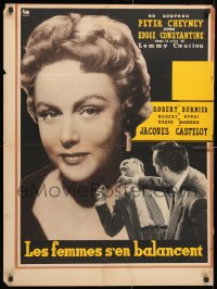 6y814 DAMES GET ALONG French 23x32 1954 Eddie Constantine as Lemmy Caution decking guy, Gray!