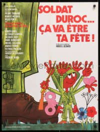 6y815 DANGEROUS MISSION French 23x30 1975 different Trambouze art of child with giant soldier!