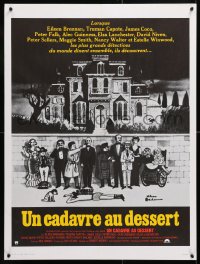 6y860 MURDER BY DEATH French 24x32 1976 great Charles Addams art of cast by dead body, cool design!