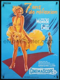 6y873 SEVEN YEAR ITCH French 23x31 R1980s best art of Marilyn Monroe's skirt blowing by Grinsson!