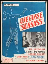 6y885 UNE GOSSE SENSASS French 24x31 1957 Robert Bibal's A Groovy Kid, sexy Genevieve Kervine!