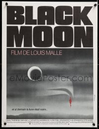 6y906 BLACK MOON French 16x21 1975 Louis Malle, Therese Giehse, cool surreal Ferracci artwork!