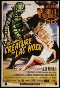 6y913 CREATURE FROM THE BLACK LAGOON French 16x24 R2012 art of monster holding sexy Julie Adams!