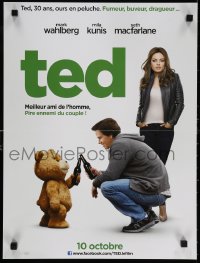 6y981 TED teaser French 16x21 2012 Seth MacFarlane, Mark Wahlberg, Mila Kunis & living teddy bear!