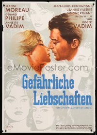 6y261 DANGEROUS LOVE AFFAIRS German 1961 Les Liaisons Dangereuses, Moreau, Vadim, gray style!