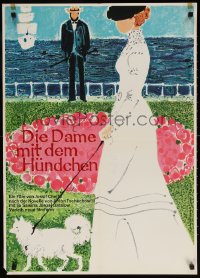 6y287 LADY WITH THE DOG German 1960 Anton Chekov's love story, art of woman walking dog!