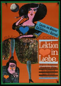 6y289 LESSON IN LOVE German R1970s Ingmar Bergman's comedy for grown-ups, art by Hermann Oberpurger!