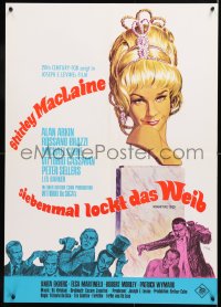 6y334 WOMAN TIMES SEVEN German 1967 Klaus Dill art of sexy Shirley MacLaine as a blonde!