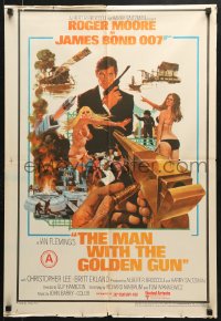 6y067 MAN WITH THE GOLDEN GUN Indian 1974 Roger Moore as James Bond by Robert McGinnis