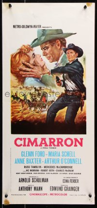 6y569 CIMARRON Italian locandina R1968 directed by Anthony Mann, Glenn Ford, Schell, different!