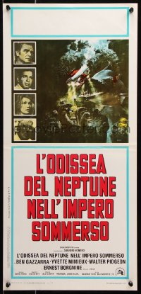 6y614 NEPTUNE FACTOR Italian locandina 1973 great sci-fi art of giant fish & sea monster by John Berkey!