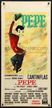 6y617 PEPE Italian locandina 1961 cool art of Cantinflas, plus photos of 35 all-star cast members!