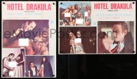 6y036 DRACULA BLOWS HIS COOL group of 4 Yugoslavian 14x20s 1982 vampire fashion photographer, wacky images!