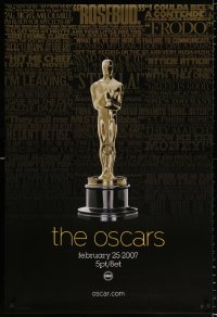 6z506 79TH ANNUAL ACADEMY AWARDS 1sh 2007 cool image of Oscar statue & famous quotes!