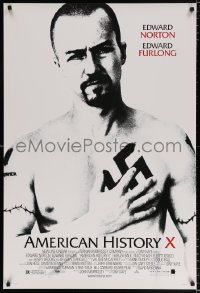6z523 AMERICAN HISTORY X 1sh 1998 Edward Norton & Edward Furlong as skinhead neo-Nazis!
