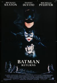 6z547 BATMAN RETURNS 1sh 1992 Michael Keaton, Danny DeVito, Michelle Pfeiffer, Tim Burton!