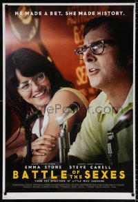 6z552 BATTLE OF THE SEXES int'l DS 1sh 2017 Emma Stone, based on a true story, images of top cast!