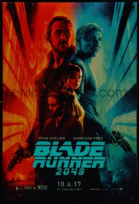 6z566 BLADE RUNNER 2049 teaser DS 1sh 2017 great montage image with Harrison Ford & Ryan Gosling!