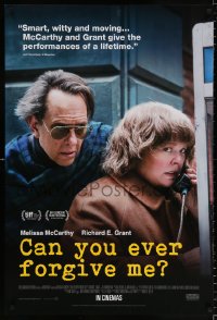 6z576 CAN YOU EVER FORGIVE ME int'l DS 1sh 2018 Melissa McCarthy as Lee Israel, Grant as Hock!