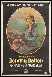 6z313 MATING OF MARCELLA 20x29 commercial poster 1980s art of Dorothy Dalton waiting for her lost love!