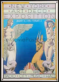 6z317 NEW YORK ART DECO EXPOSITION 25x35 commercial poster 1975 Radio City Music Hall, Byrd artwork!