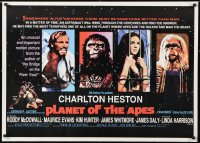 6z322 PLANET OF THE APES 25x35 commercial poster 1980s Charlton Heston, classic sci-fi!