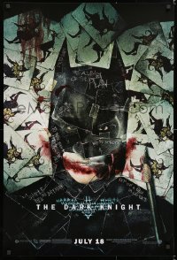 6z605 DARK KNIGHT wilding 1sh 2008 cool playing card montage of Christian Bale as Batman!